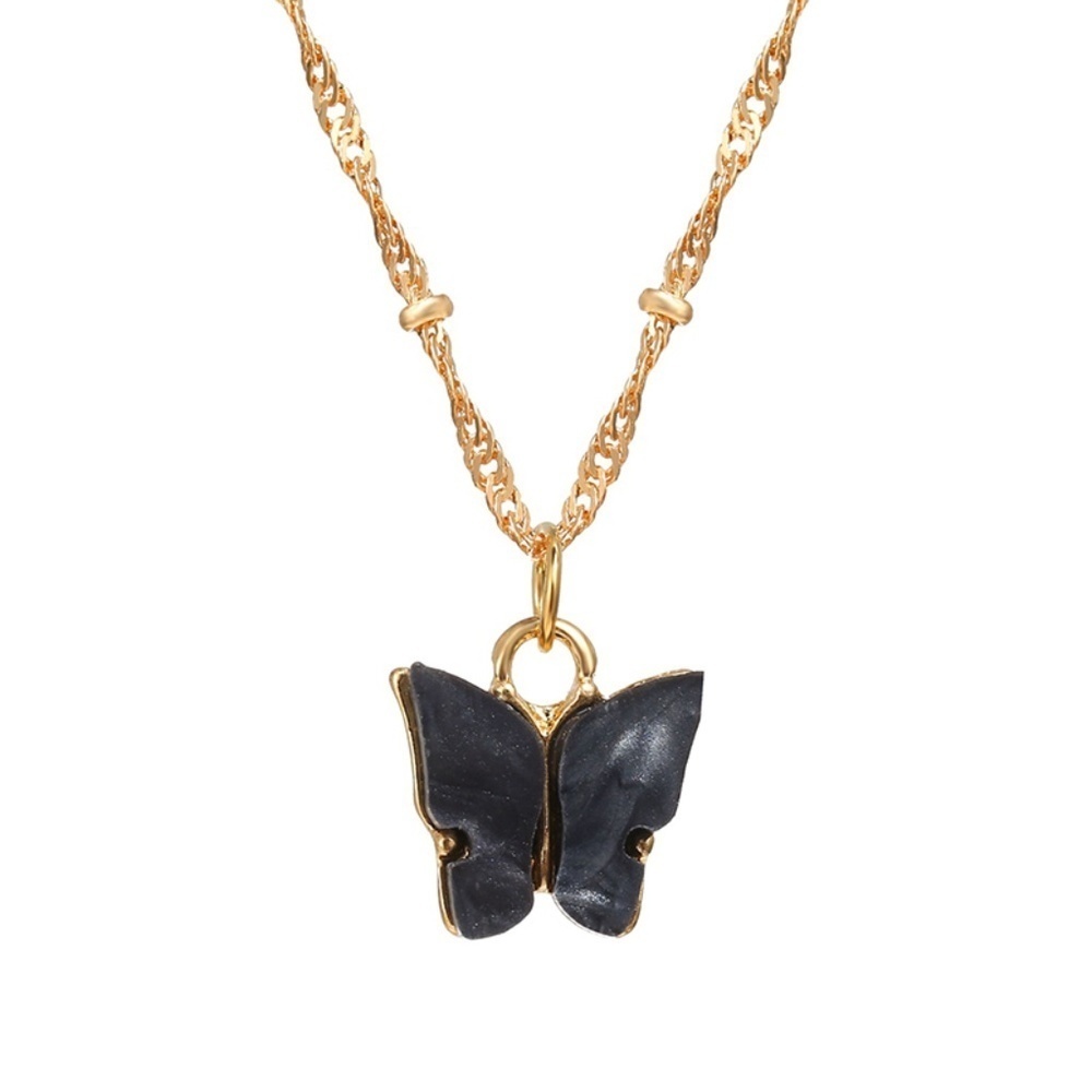 *AYAKO* Black x Gold Fashion Butterfly Necklace